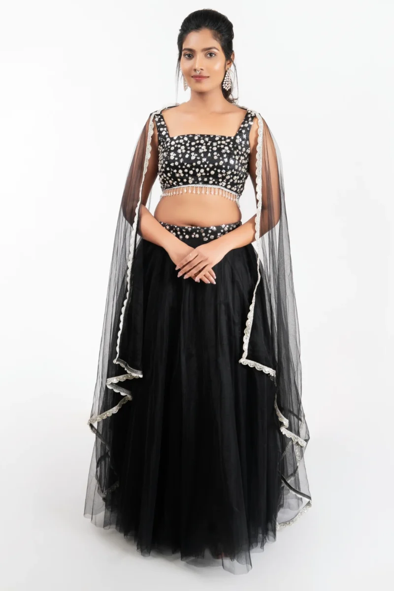 Black Indo Western lehenga