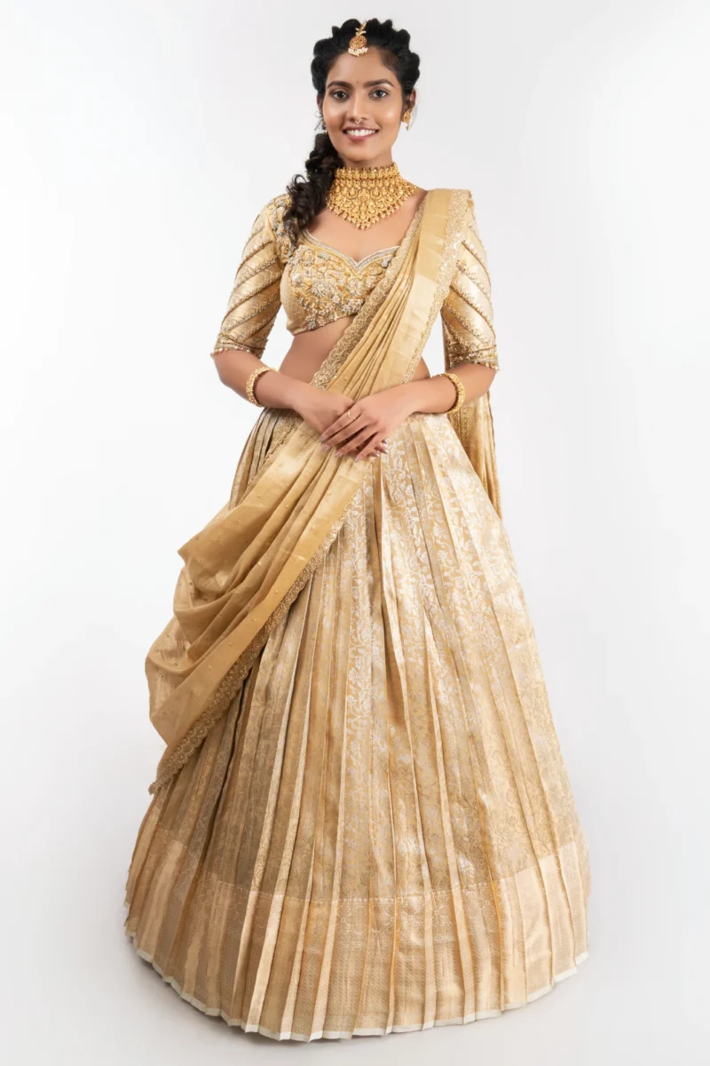 Golden Half Saree