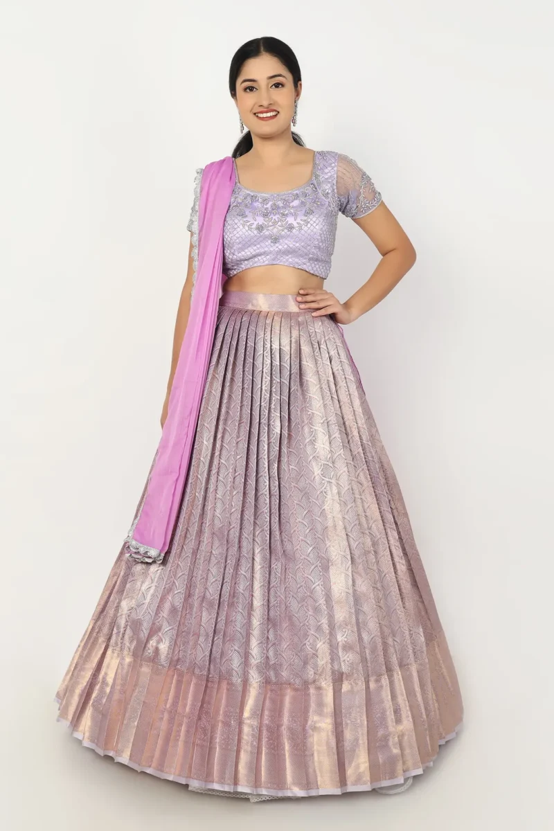 Lavender Half Saree
