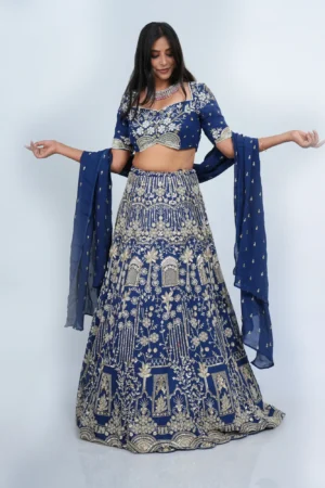 Wine & Champagne Brocade Half Saree – Hand-Embroidered Zari & Traditional Silk Set