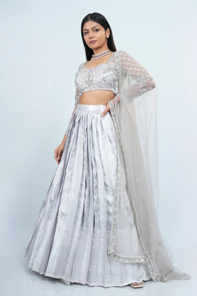 Silver half Saree