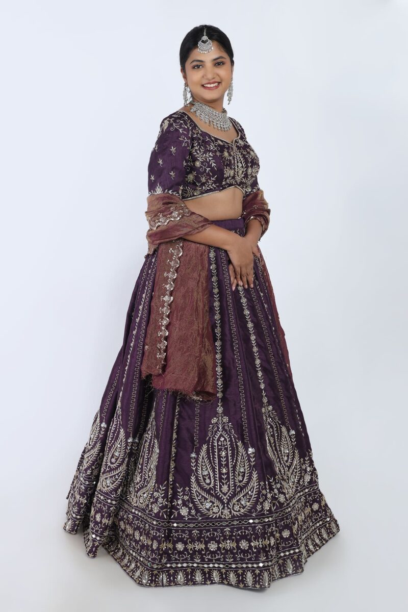 Wine Bridal Lehenga