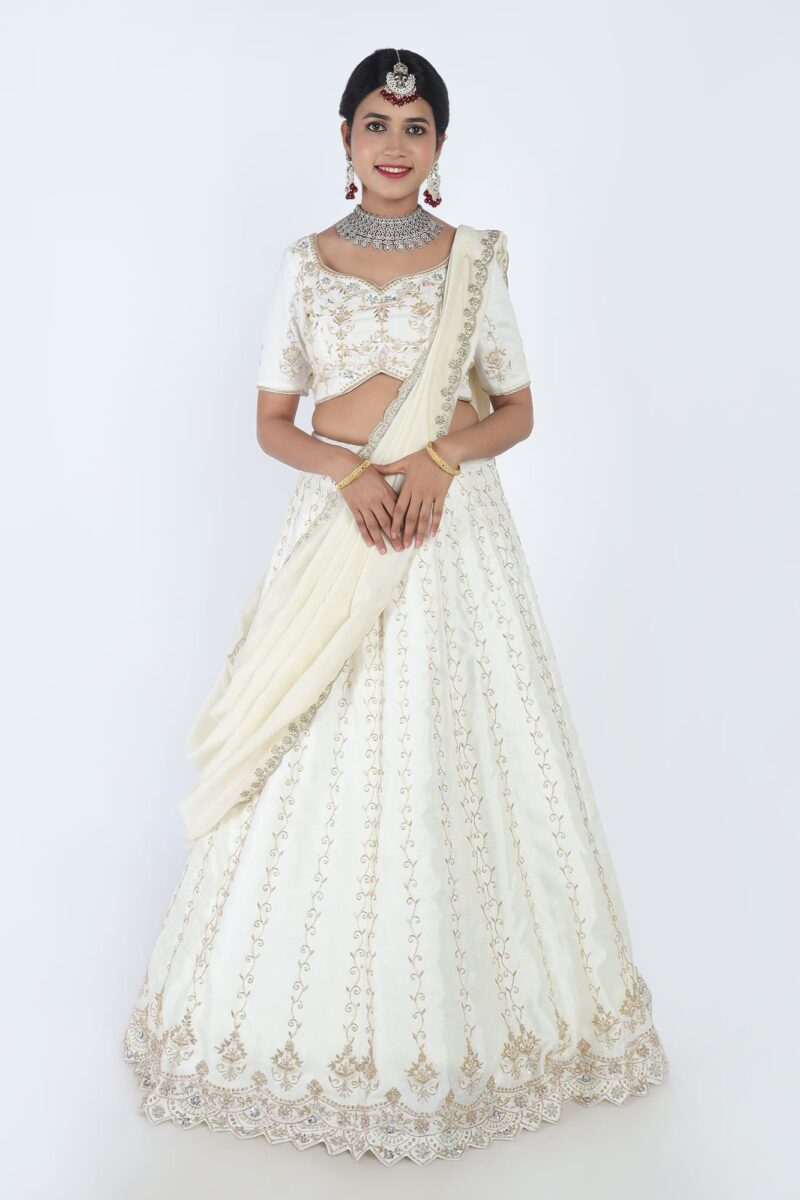 White Bridal lehenga